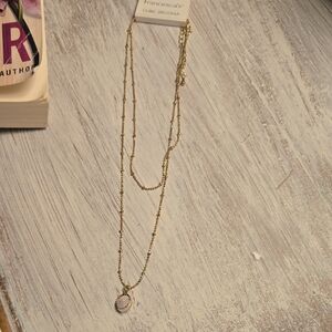 Francesca's Collections Gold Double Layer Necklace
